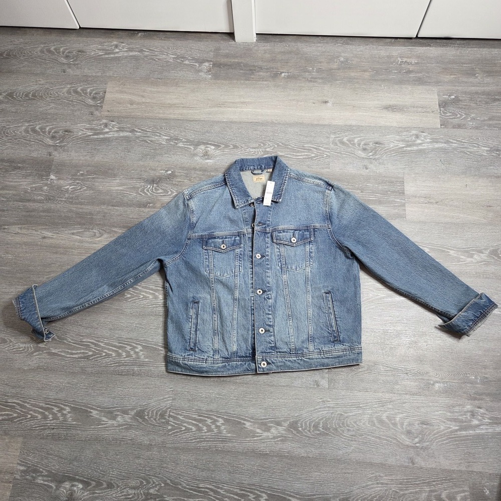 J.Crew NWT Men's Denim Trucker Jacket Light Wash XL